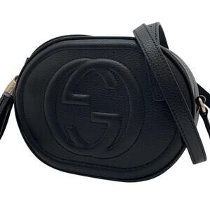 GUCCI Soho Interlocking Shoulder Bag Black